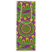 Sac Cadeau Pour Bouteille Mandala pourpre jaune vert de motif de mardi gras (Devant)