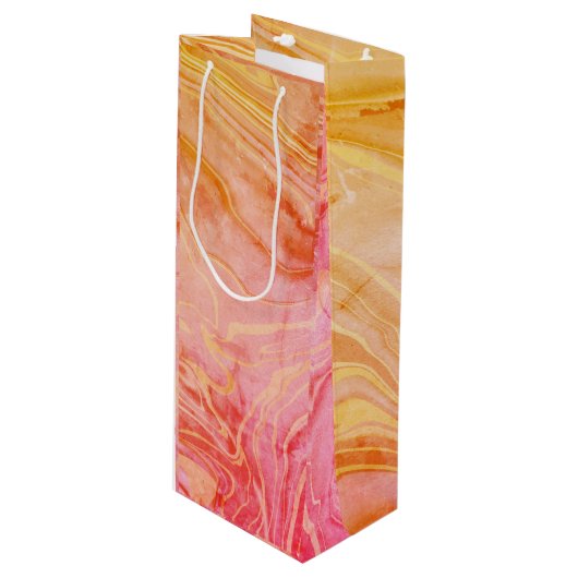 Sac Cadeau Pour Bouteille Marbre chic moderne tendance (Devant Angle)