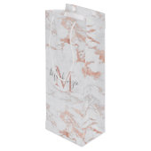 Sac Cadeau Pour Bouteille Marbre élégant et or Rose (Dos Angle)
