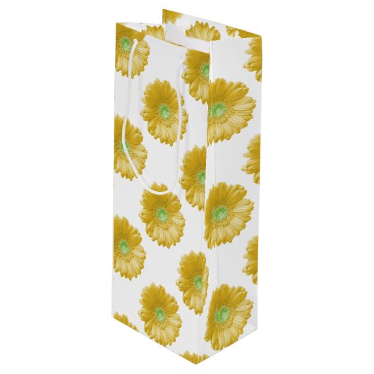 Sac Cadeau Pour Bouteille Marguerite jaune (Devant Angle)