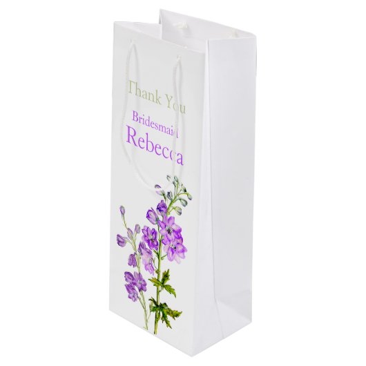 Sac Cadeau Pour Bouteille Mariage de Delphinium femme de chambre favoriser s (Devant Angle)