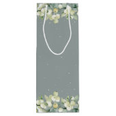 Sac Cadeau Pour Bouteille Mariage d'hiver Seafoam Green Snowberry+Eucalyptus (Dos)