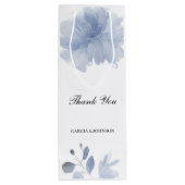 Sac Cadeau Pour Bouteille Mariage floral à aquarelle bleue (Dos)