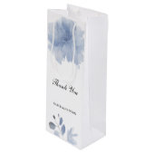 Sac Cadeau Pour Bouteille Mariage floral à aquarelle bleue (Devant Angle)