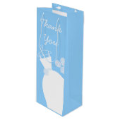 Sac Cadeau Pour Bouteille Mariage Gown Blue Merci vin (Devant Angle)