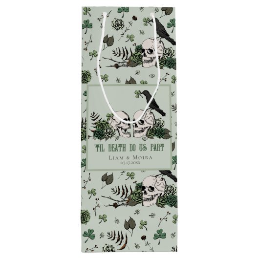 Sac Cadeau Pour Bouteille Mariage irlandais de la Saint-Patrick gothique Fle (Dos)