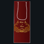 Sac Cadeau Pour Bouteille Mariage Royal Burgundy Gold Peacock<br><div class="desc">Unique Design featuring Royal Burgundy Gradient background and abstract Gold Sparkling Peacocks for your special wedding event. C'est It qui veut le style de l'art de l'art. C'est différent ! Personalize with your own information. If you need to move the text, or change the size, font, or color, click Customize...</div>