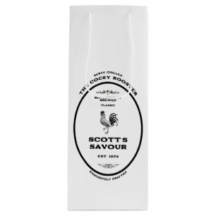 Sac Cadeau Pour Bouteille Marque de commerce, coq coquine, personnalisable