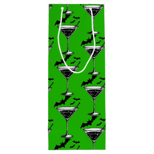 Sac Cadeau Pour Bouteille Martini Bats (Dos)
