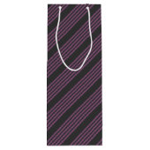 Sac Cadeau Pour Bouteille Mauve violet et charbon de bois cinq bandes motif (Dos)