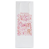 Sac Cadeau Pour Bouteille Meilleure maman jamais personnalisée (Devant)