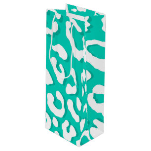 Sac Cadeau Pour Bouteille Mention Empreinte de léopard blanche