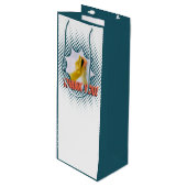 Sac Cadeau Pour Bouteille Merci de bulle bleu et blanc ! (Devant Angle)