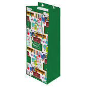 Sac Cadeau Pour Bouteille MERCI Enseignant Appréciation School GREEN (Dos Angle)