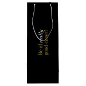 Sac Cadeau Pour Bouteille Message de Noël amusant Gold & White Typographie (Dos)