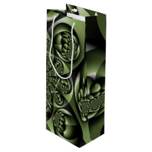 Sac Cadeau Pour Bouteille Mini sphères de la forêt verte blanche