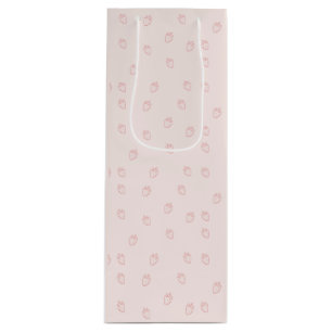 Sac Cadeau Pour Bouteille Minimalisme de la fraise