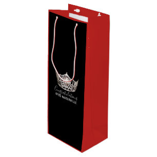 Sac Cadeau Pour Bouteille Miss America Argent Couronne 2 Tone Rouge Cadeau S