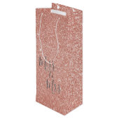 Sac Cadeau Pour Bouteille Mlle à Mme Fête des mariées Party Rose Gold Sparkl (Dos Angle)