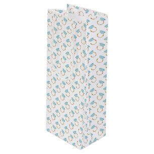 Sac Cadeau Pour Bouteille Modèle de bagues de mariage en diamant bleu