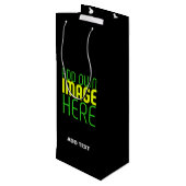 SAC CADEAU POUR BOUTEILLE MODELE DE TEXTE D'IMAGE NOIRE SIMPLE ÉDITABLE MODE (Dos Angle)