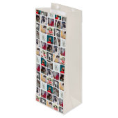 Sac Cadeau Pour Bouteille Modern Multi Photo Square Insta Pattern (Dos Angle)