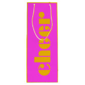 Sac Cadeau Pour Bouteille Moderne Cheer Fuchsia rose et orange (Dos)