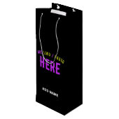 SAC CADEAU POUR BOUTEILLE MODERNE ET MODERNE PERSONNALISABLE NOIR VÉRIFIÉ (Dos Angle)