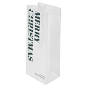 Sac Cadeau Pour Bouteille Moderne Simple Vert Contemporain Joyeux Noël (Devant Angle)