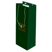 Sac Cadeau Pour Bouteille Molon Labe Spartan Warrior 5 étoiles vert (Devant Angle)