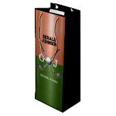 Sac Cadeau Pour Bouteille Monogramme de golf cool (Dos Angle)