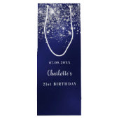 Sac Cadeau Pour Bouteille Monogramme de poussière de parties scintillant bla (Dos)