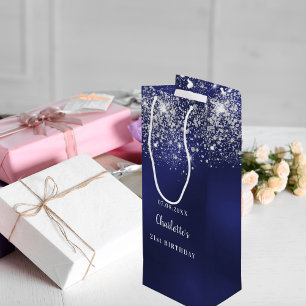 Sac Cadeau Pour Bouteille Monogramme de poussière de parties scintillant bla