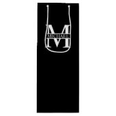 Sac Cadeau Pour Bouteille Monogramme et nom personnalisés (Devant)