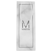 Sac Cadeau Pour Bouteille Monogramme et nom personnalisés modernes (Devant)