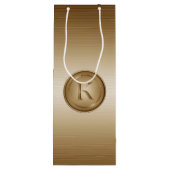 Sac Cadeau Pour Bouteille Monogramme "Lettre K" (Dos)