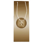 Sac Cadeau Pour Bouteille Monogramme "Lettre K" (Devant)