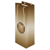 Sac Cadeau Pour Bouteille Monogramme "Lettre K" (Devant Angle)