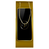 Sac Cadeau Pour Bouteille Monogramme "Lettre V" (Devant)