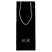 Sac Cadeau Pour Bouteille Monogramme minimaliste élégant (Dos)