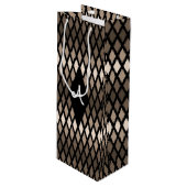 Sac Cadeau Pour Bouteille Monogramme Ombre Diamond Café (Devant Angle)