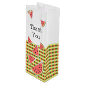 Sac Cadeau Pour Bouteille Morceaux de pastèque Vérifiez Merci (Devant Angle)