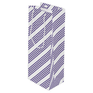 Sac Cadeau Pour Bouteille Motif à cinq bandes Ultra violet et blanc