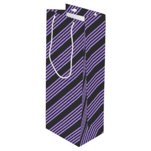 Sac Cadeau Pour Bouteille Motif à cinq bandes violet et charbon de bois