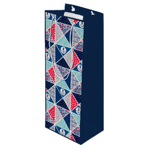 Sac Cadeau Pour Bouteille Motif à maquette avec élément nautique Pointe Polk