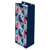 Sac Cadeau Pour Bouteille Motif à maquette avec élément nautique Pointe Polk (Devant Angle)