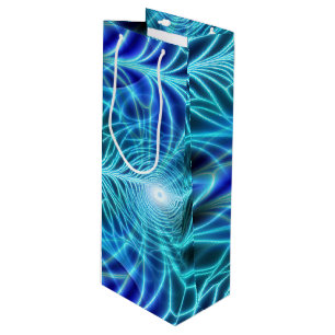 Sac Cadeau Pour Bouteille Motif à répétition électrique bleu brillant