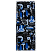 Sac Cadeau Pour Bouteille Motif bleu pêche (Dos)