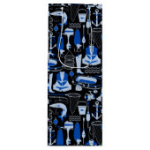 Sac Cadeau Pour Bouteille Motif bleu pêche (Devant)