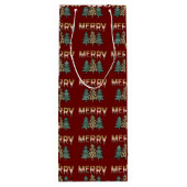 Sac Cadeau Pour Bouteille Motif d'arbre de Noël (Dos)